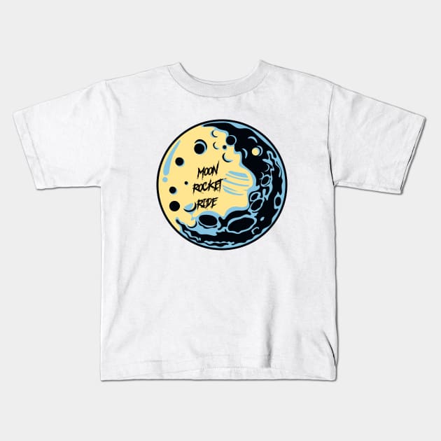 Moon Rocket Ride Moon Landing Kids T-Shirt by rjstyle7